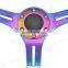350mm ABS  Aqua blue steering wheel universal , ABS Plastic with neo chrome iron spoke steering wheels