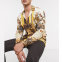 2022 Latest design printing satin button down shirt Custom Imitated silk cheap men long sleeve shirt