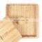 Bamboo Pistachio Double Dish Holder Bowl Pedestal Sunflower Seed Nut Bowl With Shell Storage