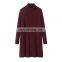 OEM Customizable Cable Knit High Neck Long Thick Loose Knitted Cashmere Dress Sweater Breathable Washable for Spring Autumn Use