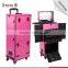 OEM welcome Professional beauty makeup vanity case/trolley makeup box with lighted mirror