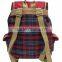 Muti-compartment Muti-pockets Plaid Polyester Picnic Backpack