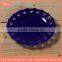 personalized dark blue hollow porcelain round shallow plate ,ceramic restaurant and whole home dessert plate dishes