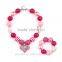 Wholesale Chunky Bubblegum Necklace Lovely Heart Shape Pendant Necklace For Little Girls