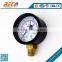 (Y-40A) 40mm small size low pressure colorful dial style standard thread brass connection mechanical fuel gauge