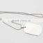 Smooth Plain Stainless Steel Dog Tags Necklace With Ball Chain