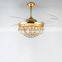Small Size Crystal Golden LED Ceiling Fan with ABS Blades