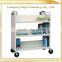 stainless steel book cart hot sell moving book cart trolley for book carrier used library for bookstores school book trolley
