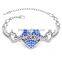 2016 Jewelry Mom Sister Daughter Bracelet DAUGHTER Heart Shape Beads Crystal Rhinestone For Women Gifts