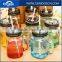glass drinking tumbler with lid, clear glass mason jar