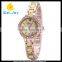 WJ-5219 personality Geneva shell face charming colorful plastic and alloy strap girls bracelet watch