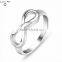 Rhodium Plated Heart Band Sterling Jewelry Fashion New Silver Ring