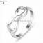 Rhodium Plated Heart Band Sterling Jewelry Fashion New Silver Ring