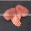 Winter Ladies Sheep Leather Gloves With Beige Fox Fur Cuff