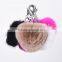 Fashion girls rabbit fur balls / heart fur keychain / rex rabbit fur keychain KZ160061                        
                                                Quality Choice