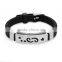 New Arrival Black Leather Bracelet Fashion Metal Five-Points Star leather bangles Customize Jewellery