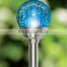 Solar Crankled Glass Stakes LED light for garden/Color Changing