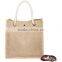 linen or linen cotton blended plain hotel shopping bag with printed logo