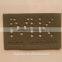 Laser cut holes logo synthetic leather patch
