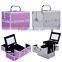 Soozier Professional Mirrored Makeup Artist Cosmetic Travel Mini Case with Pull-Out Trays - Silver