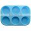 Moulds 6CAV Muffin Pudding Cup Cake Pastry Soap Wax Silicone Muffin Pan
