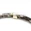 6mm yellow python skin leather bracelet for men with black cz brass clasp