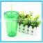 Wholesale Plastic Colorful Double Wall Straw Mug