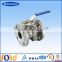 DIN Stainless Flange Type steel valves 2pc floating type ball valve type with ISO5211 direct mounting pad