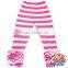 Pink White Strip Knit Cotton 8 Layers Ruffle Icing leggings fall winter children girls ruffle icing pants