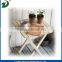 Solid wood folding round outdoor table