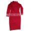 2015 Red Colour New Design Fashion Tunic Dress with Crystal Stone