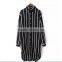 2015 Summer vertical stripe chiffon style lady blouse , models chiffon blouse