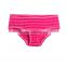Yarn Dye Striped 100 Cotton Little Young Girls Underwear Models For Promotion