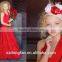 2017 New Arrive Little Girls Christmas Party Red Ruffle Twril Dress Pexi Girls Maxi Dresses