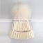 Myfur Elegant 30% Wool Knitted Striped Beanie Hat with Real Raccoon Fur Pom Pom