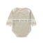 2017 Hot Selling Organic Cotton Plain Baby Boys Girls Romper Long Sleeves Set OEM Service