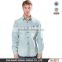 100% cotton long sleeve denim shirts with two pockets for men