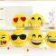 8cm 10cm plush emoji Keychain with loop and chuck