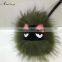 Raccoon pendant lovely little monster raccoon fur pom pom keychain