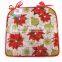 Blue Flower Pattern Seat Pad Cotton Chair Pad With Ties