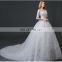 HS1629 2017 Luxury Off-shoulder Long Train Lace Appliqued Puffy Wedding Gowns