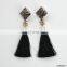 Long resin sone bridal drop hang earring Turkish Hand Made Silk Thread Tassel Earring