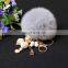 2015 Lovely Handmade Fur Keychain with Luxury Crystal Fluffy and Cute Rabbit Fur Ball Keychain