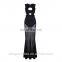 Amigo celebrity black sleeveless hollow out sliver tulle Mermaid maxi bandage dress for taller ladis