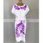 2017 Latested arrived Short sleeve Peacock Design mexican bohemian embroidered dress