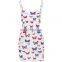 2020 Summer Bodycon Backless Ladies Party High Street Butterfly Print Spaghetti Strap Sheath Dress Women Mini Dress
