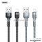 Remax 2.4A charging  phone braided usb data cable, bending resistant cable for lighting / Android phone