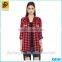 2016 New Arrival New Summer Shirt Fashion Lady Plaid Flannel Shirt