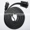 poly bag packing flat vga D-Sub cable, rs232 male to male cable for computer, projecotor etc.
