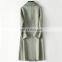 Women Double Breasted Lapel Women Trench Long Wool Coat
